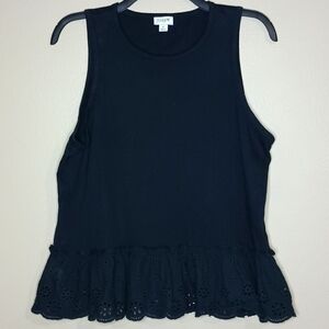 J Crew Tank with Eyelet Ruffle